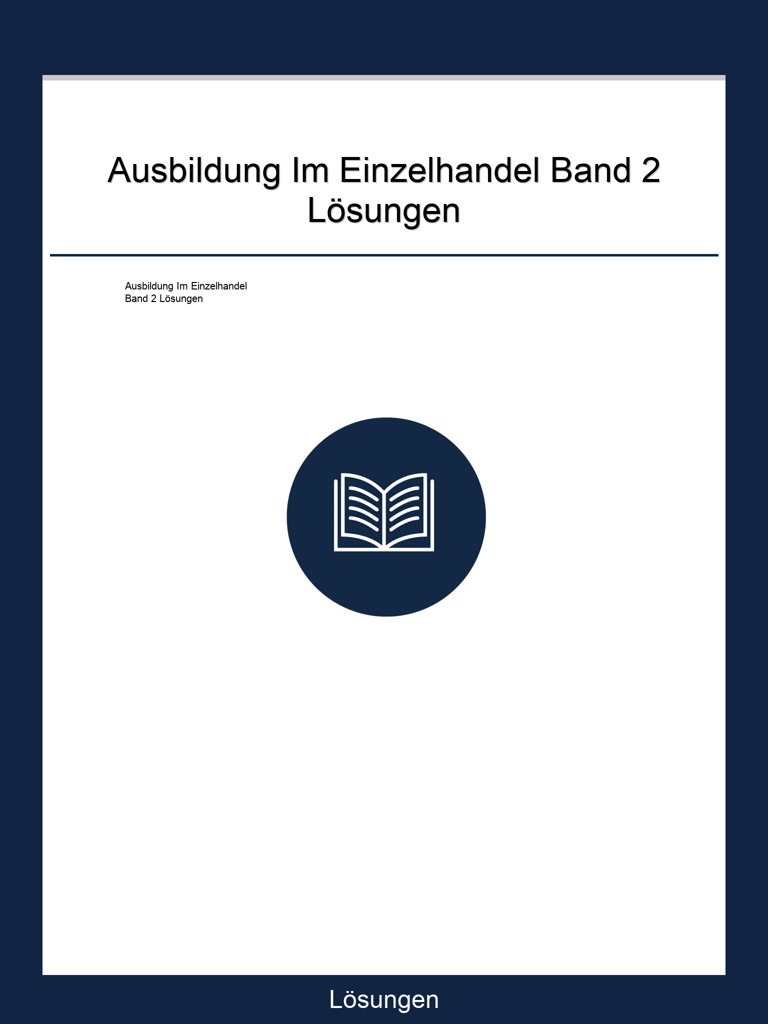 Ausbildung Im Einzelhandel Band 2 Lösungen PDF