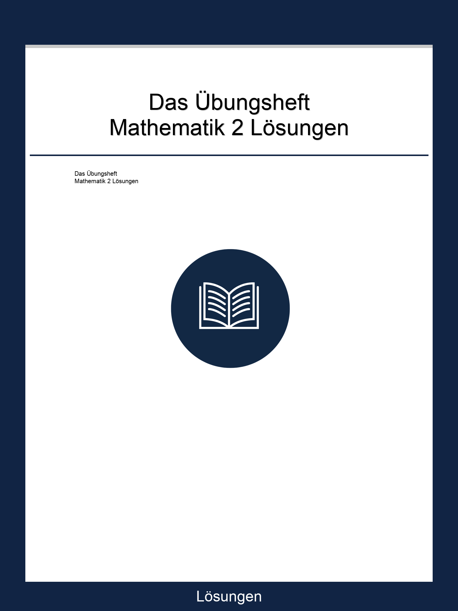 Das Übungsheft Mathematik 2 Lösungen PDF