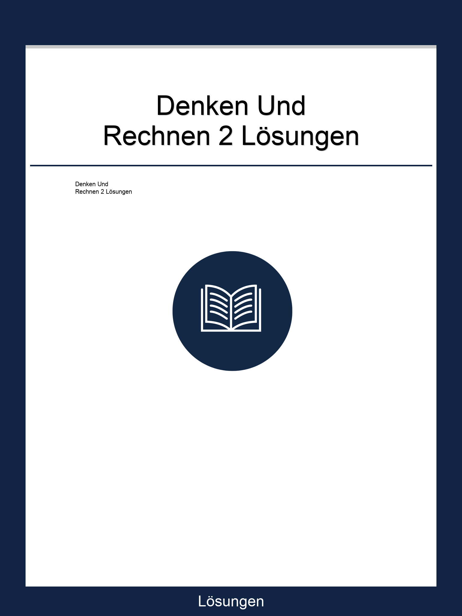 Denken Und Rechnen 2 Lösungen