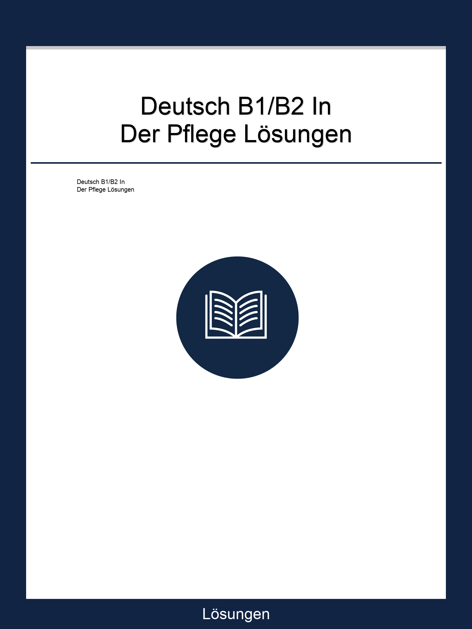 Deutsch B1/B2 In Der Pflege Lösungen PDF