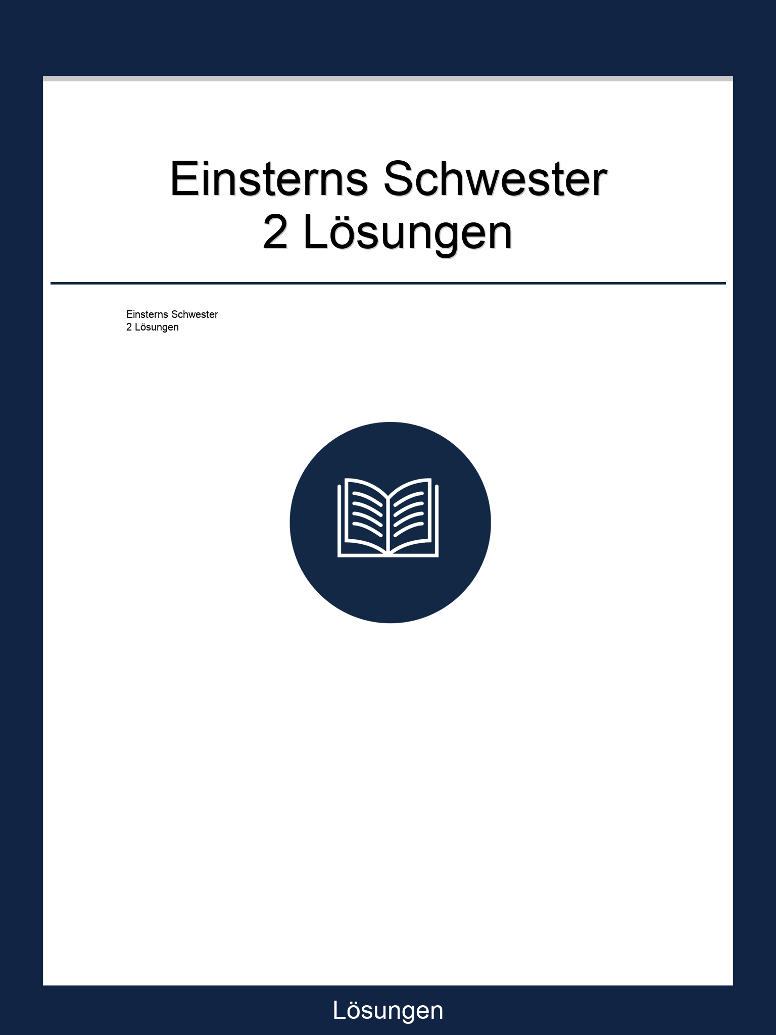 Einsterns Schwester 2 Lösungen PDF