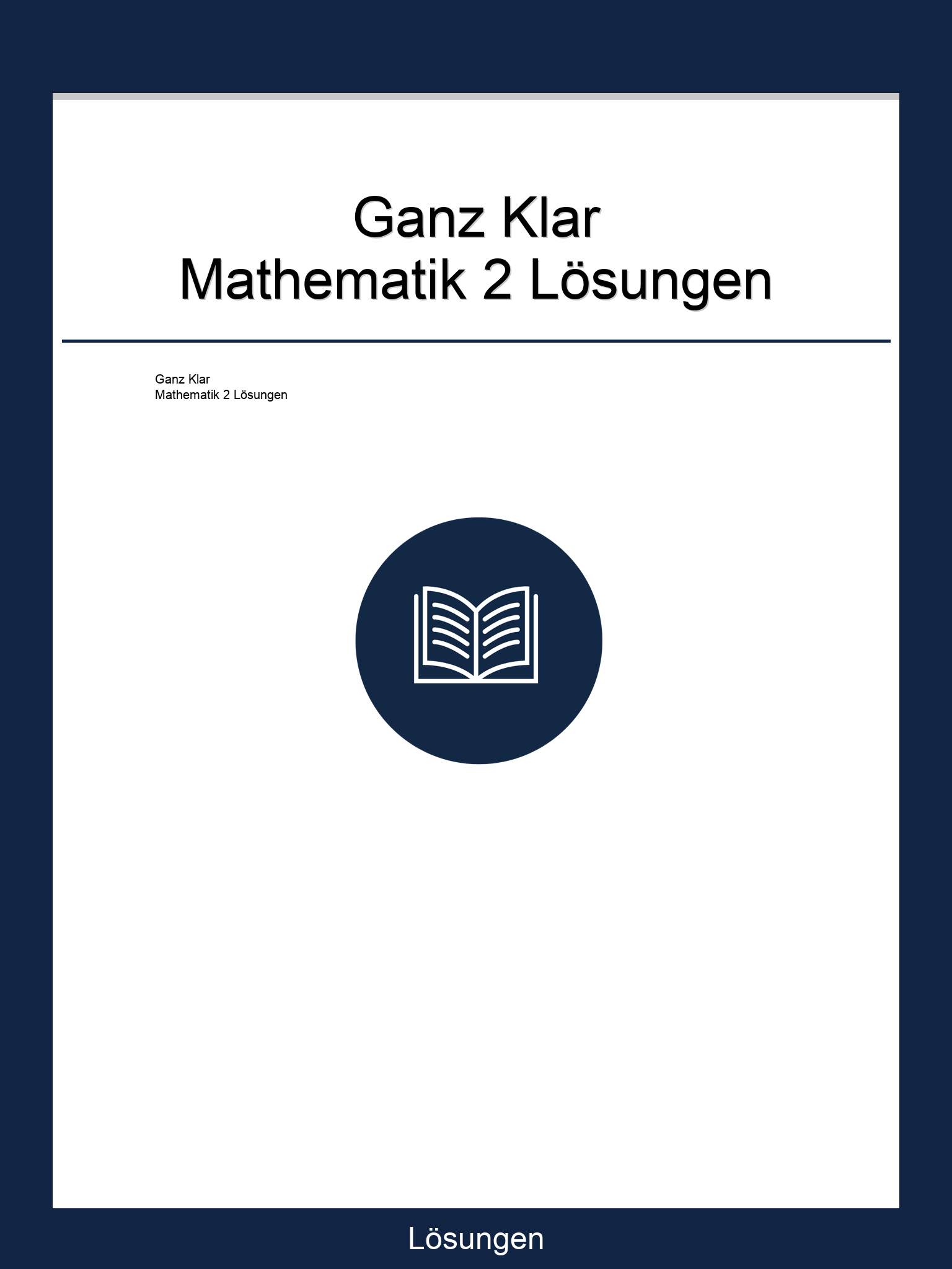 Ganz Klar Mathematik 2 Lösungen PDF