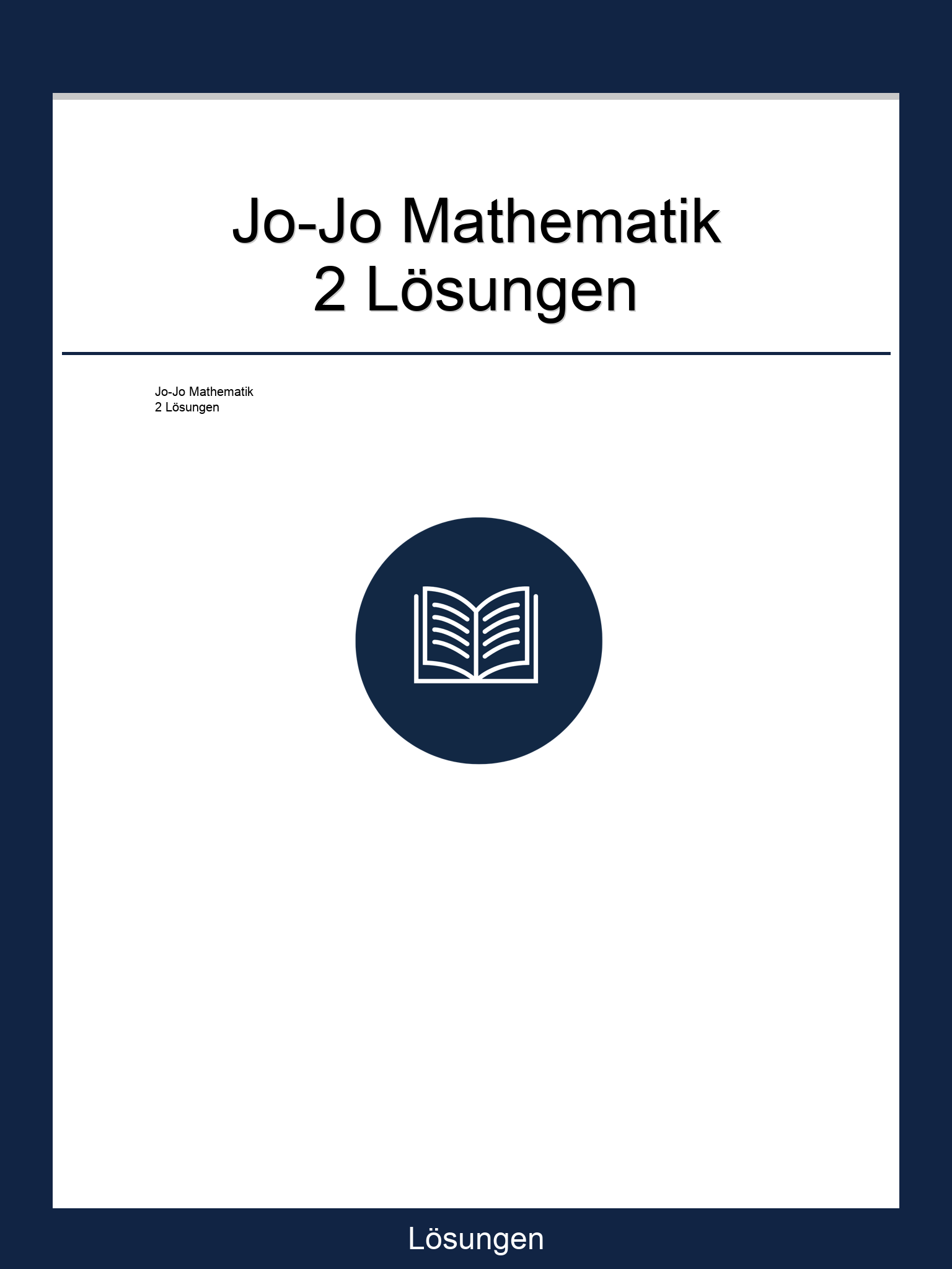 Jo-Jo Mathematik 2 Lösungen