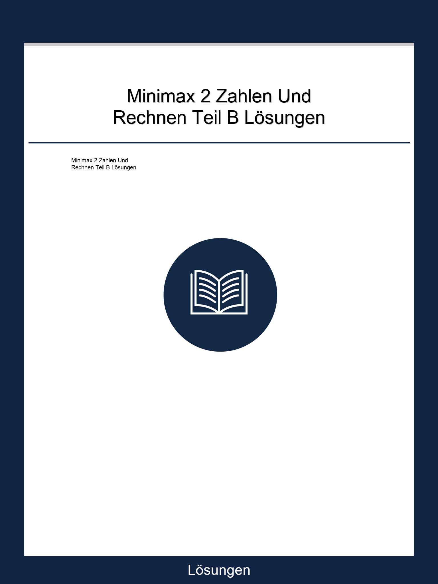 Minimax 2 Zahlen Und Rechnen Teil B Lösungen PDF