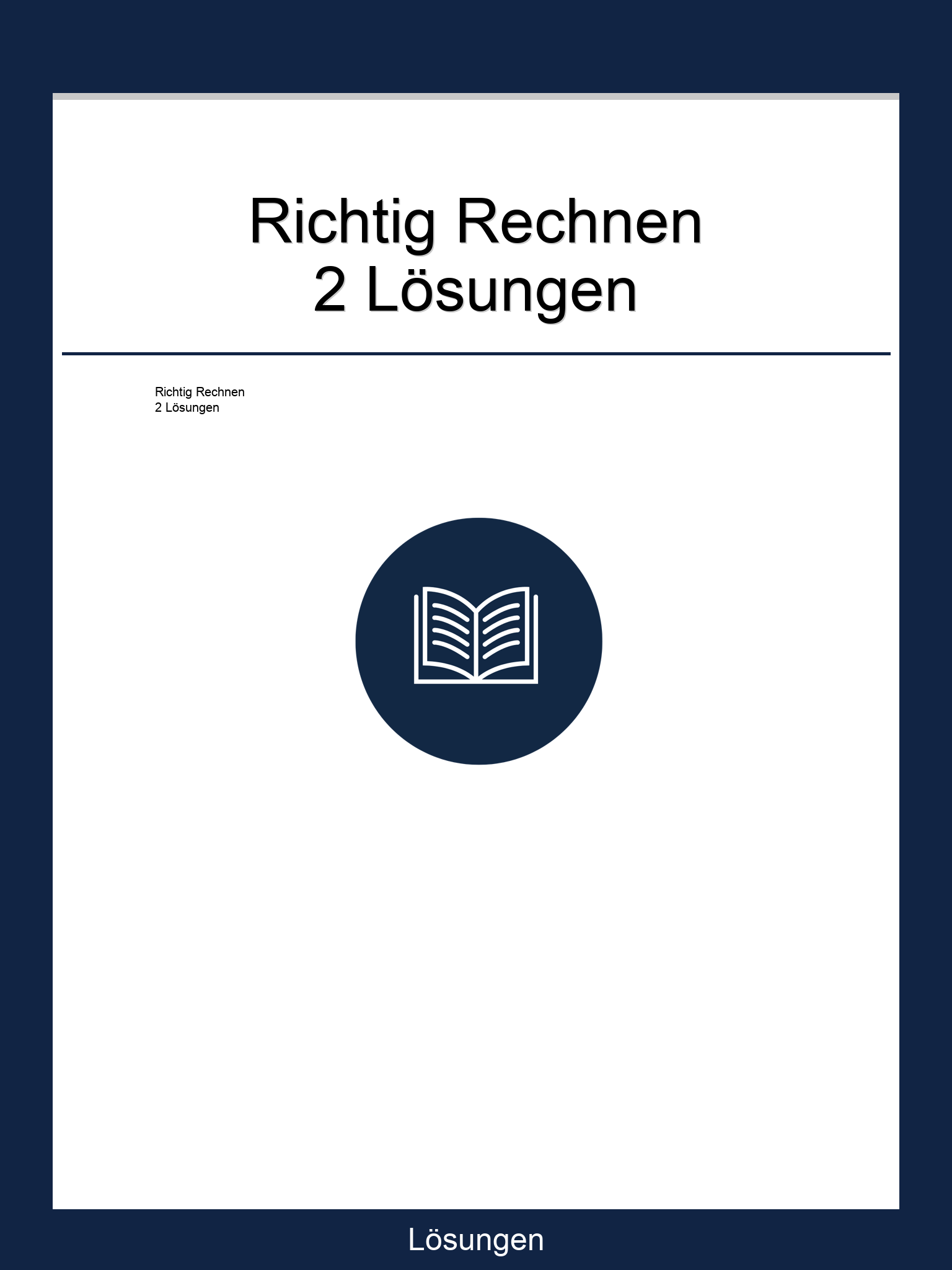 Richtig Rechnen 2 Lösungen