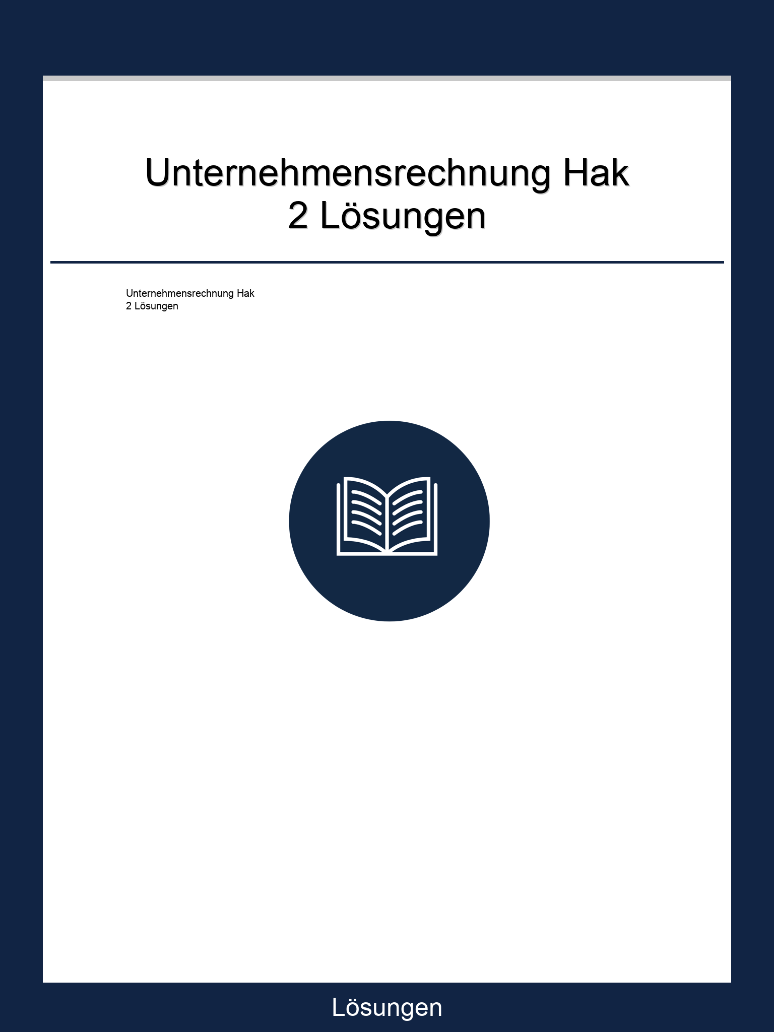 Unternehmensrechnung Hak 2 Lösungen PDF