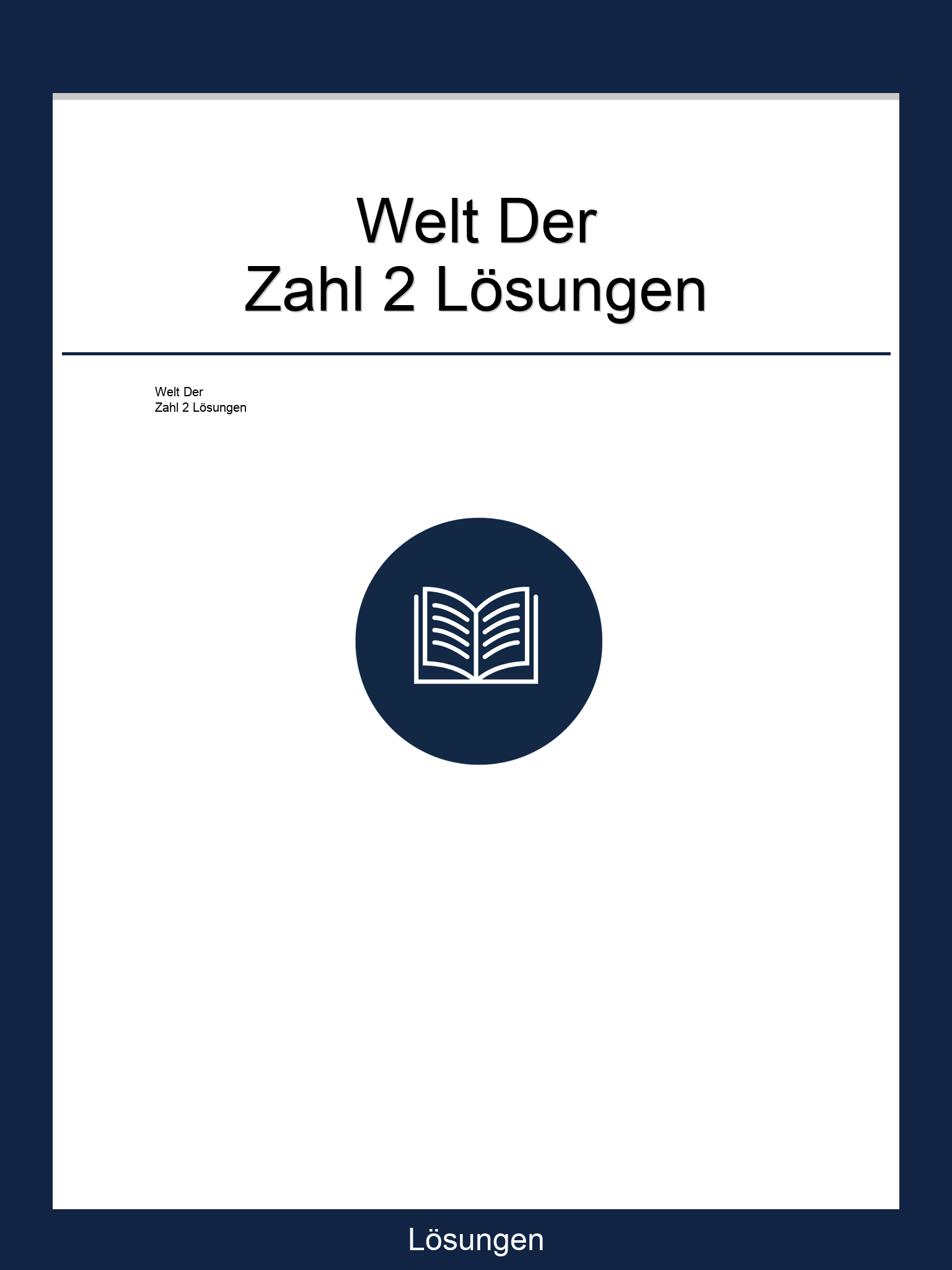 Welt Der Zahl 2 Lösungen PDF
