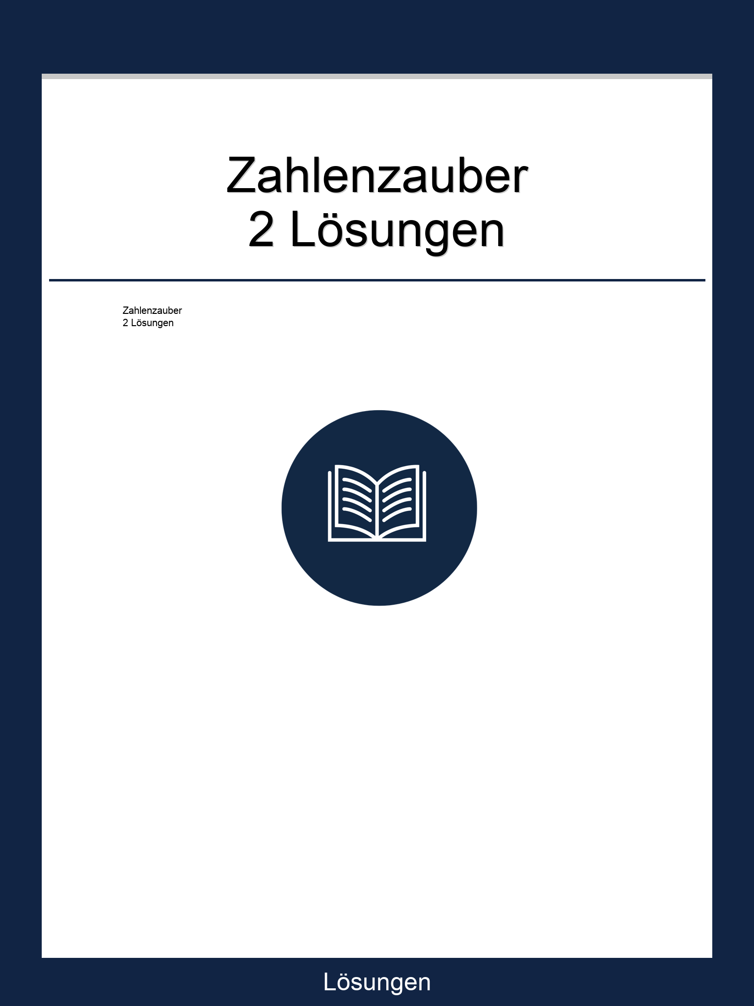 Zahlenzauber 2 Lösungen PDF